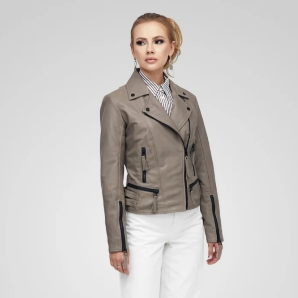 Bod & Christensen Red Oversized Irida Leather Moto Jacket - Picture 6 of 12